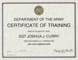 training certificate