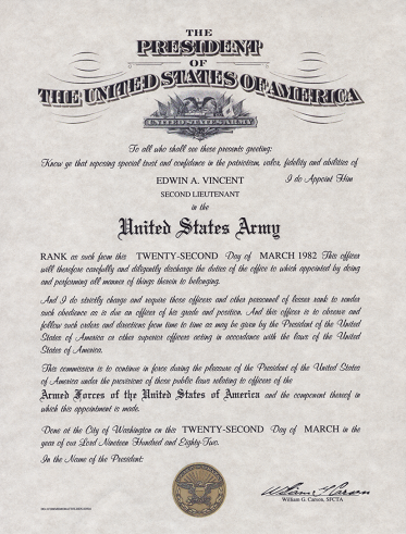 officer s commissing certificate form dd 1