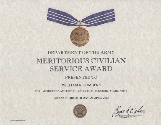 army meritorious civilian service award