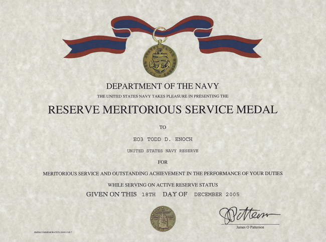 US Navy Reserve Meritorious Service Ribbon
